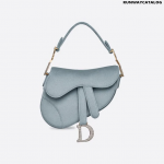 Christian Dior Mini Iron Gray Saddle Velvet Bag