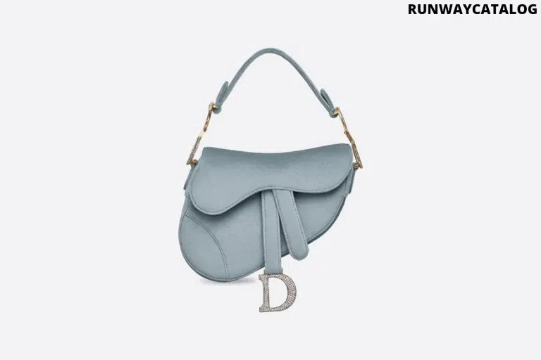 Christian Dior Mini Iron Gray Saddle Velvet Bag