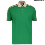 Gucci Green Interlocking G Stripe Polo T-Shirt