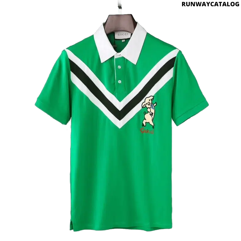 Gucci Chevron polo with piglet T Shirt - Image 2