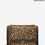 Michael Kors Monogramme Leopard Print Calf Hair Chain Shoulder Bag