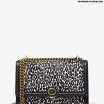 Michael Kors Monogramme Leopard Print Calf Hair Chain Shoulder Bag