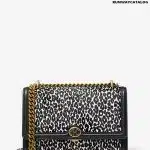 Michael Kors Monogramme Leopard Print Calf Hair Chain Shoulder Bag