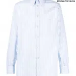 Gucci embroidered pinstripe cotton shirt