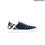 Burberry Cotton Checked Sneakers in Blue