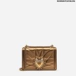 DOLCE & GABBANA MEDIUM DEVOTION BAG IN QUILTED NAPPA MORDORÉ