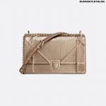 Christian Dior Diorama Bag Metallic Gold Microcannage Calfskin bag