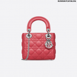 Christian Dior Pink Honey Lady Dior Mini Lambskin Chain Bag