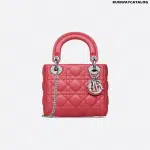 Christian Dior Pink Honey Lady Dior Mini Lambskin Chain Bag