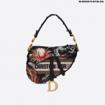 Christian Dior Black Multicolor Canvas Bag