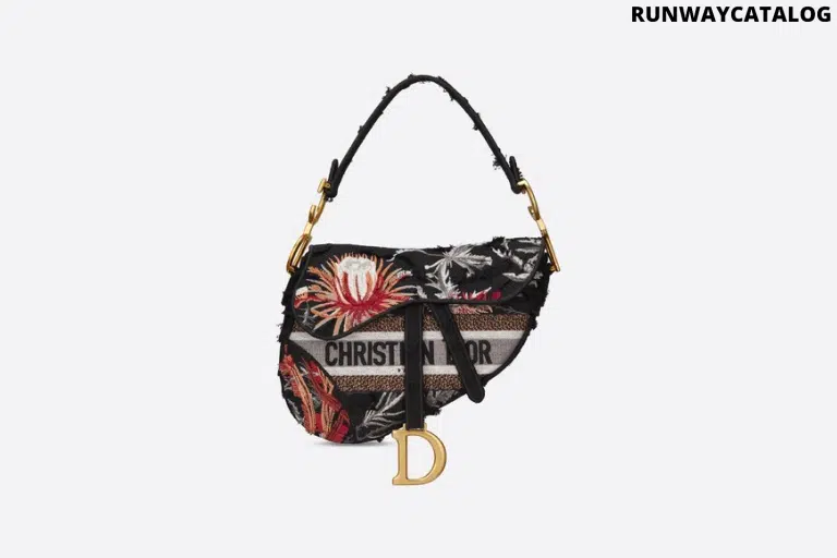 Christian Dior Black Multicolor Canvas Bag