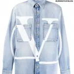 Valentino oversized VLOGO denim shirt