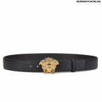 Versace Medusa Embossed Greca Leather Belt