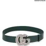 Gucci GG crystal-embellished leather belt