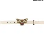 Gucci Queen Margaret Leather Bee Belt