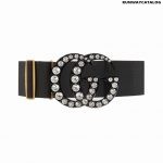 Gucci Elastic belt with crystal Double G buckle