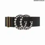 Gucci Elastic belt with crystal Double G buckle