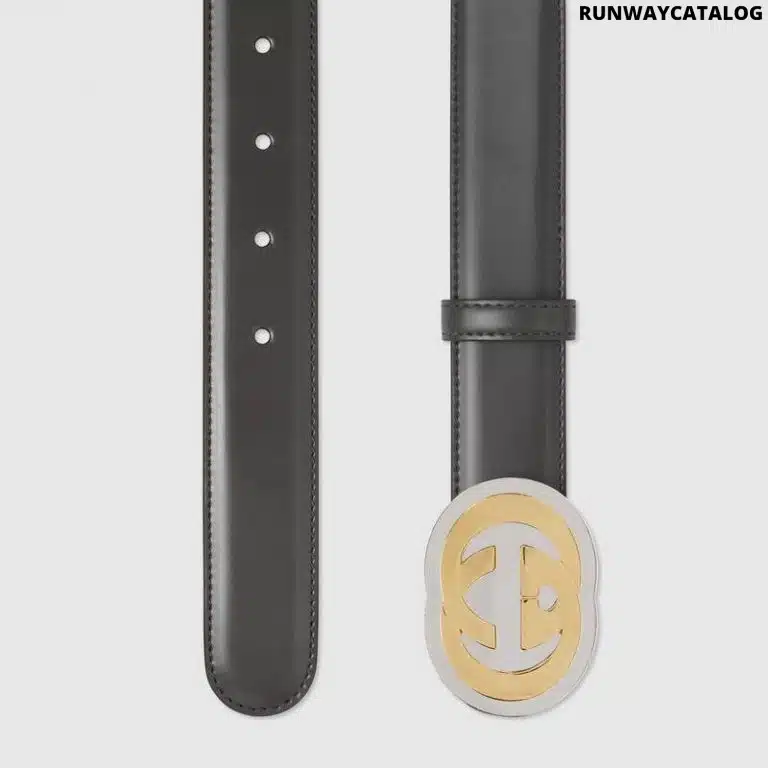 Gucci Leather belt with Interlocking G buckle - Image 2