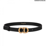 Christian Dior Saddle Belt Black Ultrasmooth Calfskin, 20 MM