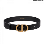 Christian 30 Montaigne Belt Black Smooth Calfskin, 35 MM