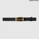 Gucci Lizard Belt with Interlocking G Horsebit Buckle