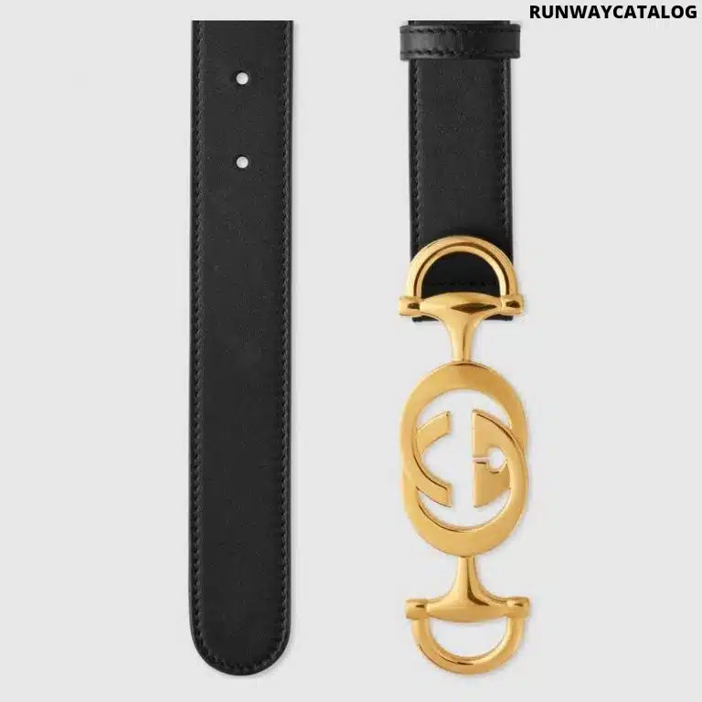 Gucci Leather belt with Interlocking G Horsebit - Image 2