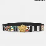 Versace La Medusa Trésor Pinstripe Print Belt