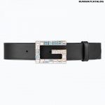 Leather belt with Square G buckle