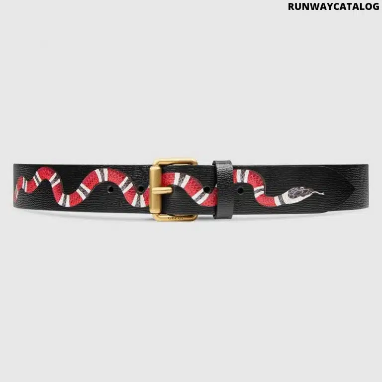 Gucci Leather Belt with Kingsnake