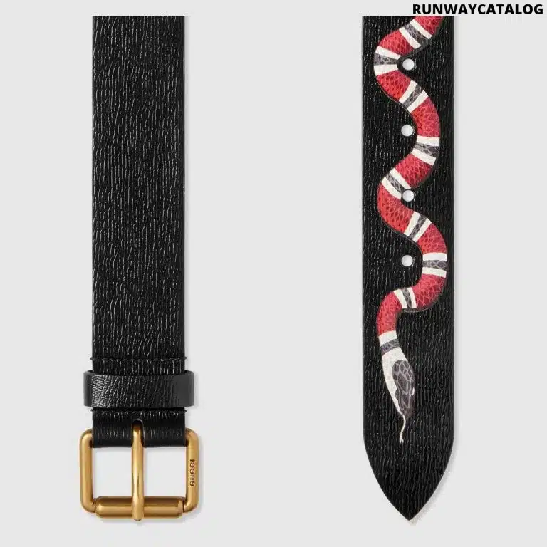 Gucci Leather Belt with Kingsnake - Image 2