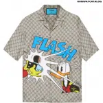 Gucci x Disney Donald Duck-print silk bowling shirt