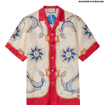 GUCCI Camp-Collar Printed Silk-Twill Shirt