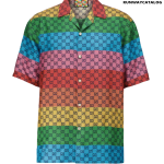 GUCCI GG Multicolor silk twill shirt Runway Catalog