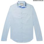 GUCCI Logo-Embroidered Cotton Oxford Shirt