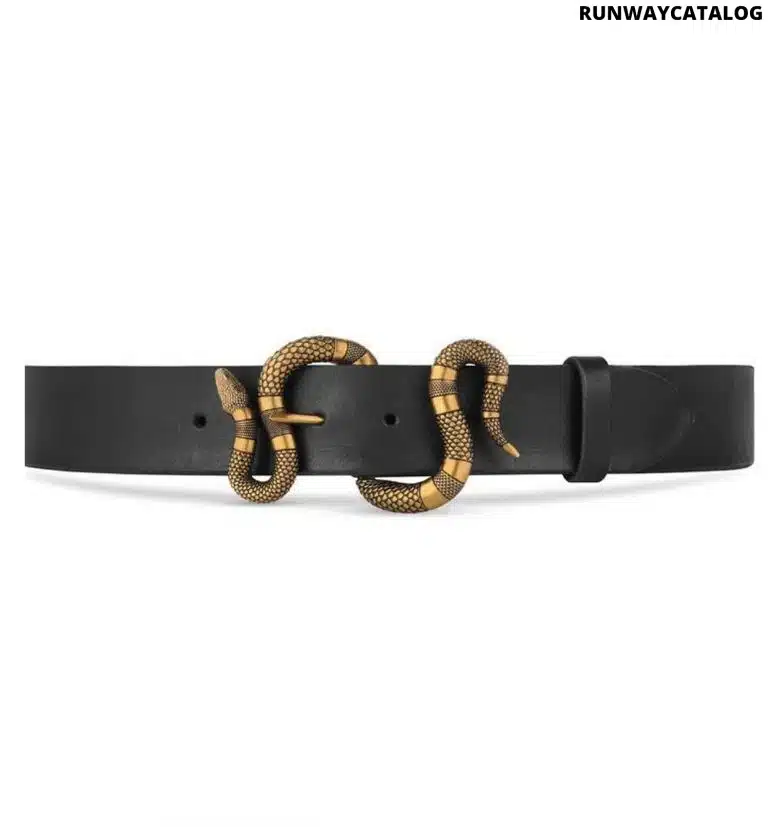 GUCCI Leather belt with snake buckle - Image 2