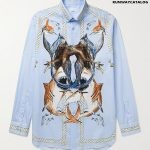 Burberry Button-Down Collar Printed Cotton Shirt