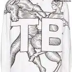 BURBERRY White Mythical Alphabet Exploded 'TB' Motif Shirt