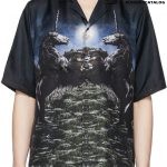 BURBERRY Black Silk Meadow Print Bowling Short Sleeve Shirt