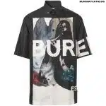 BURBERRY  Silk Memaid Print Short-Sleeved Shirt