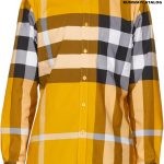 BURBERRY Yellow Check Stretch Poplin Shirt