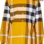 BURBERRY Yellow Check Stretch Poplin Shirt