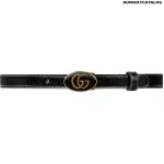 Gucci Leather belt with oval enameled buckle