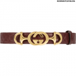 Leather belt with Interlocking G Horsebit