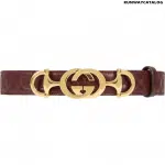 Leather belt with Interlocking G Horsebit