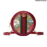 Gucci Ophidia GG Flora mini round shoulder bag