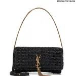 SAINT LAURENT Kate 99 raffia shoulder bag