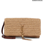 SAINT LAURENT Kate 99 raffia shoulder bag