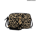 SAINT LAURENT Lou Camera leopard-print raffia crossbody bag