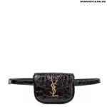 SAINT LAURENT Kaia croc-effect leather belt bag