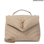 SAINT LAURENT Loulou Small linen shoulder bag